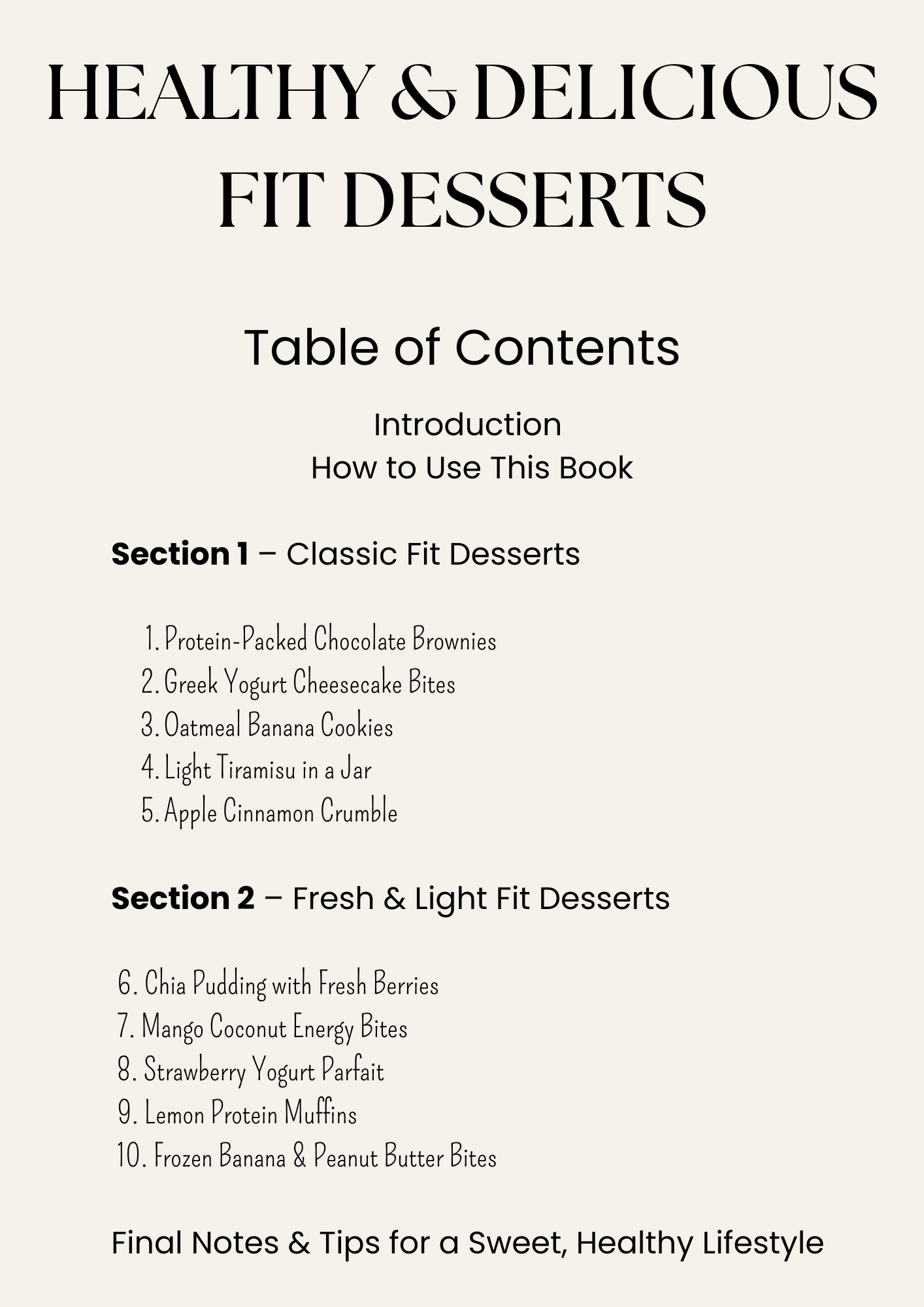 Healthy & Delicious Fit Desserts – Digital Recipe Book